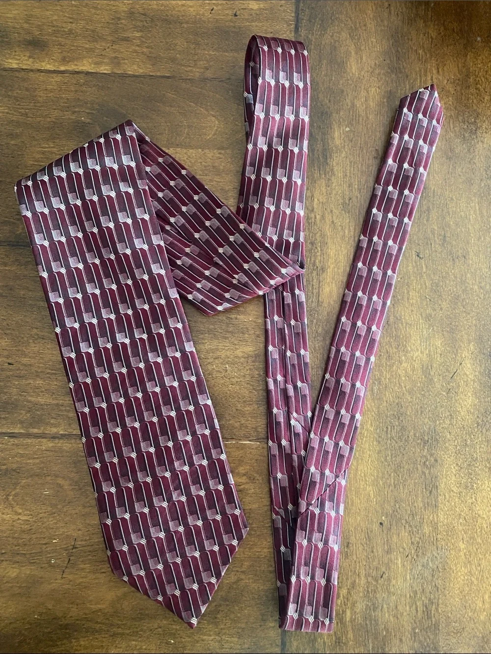 Enrico Guccini 100% silk Classic Burgundy Patterned Men’s Tie